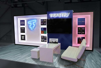 個性展臺，粉色展臺，展臺燈光設計